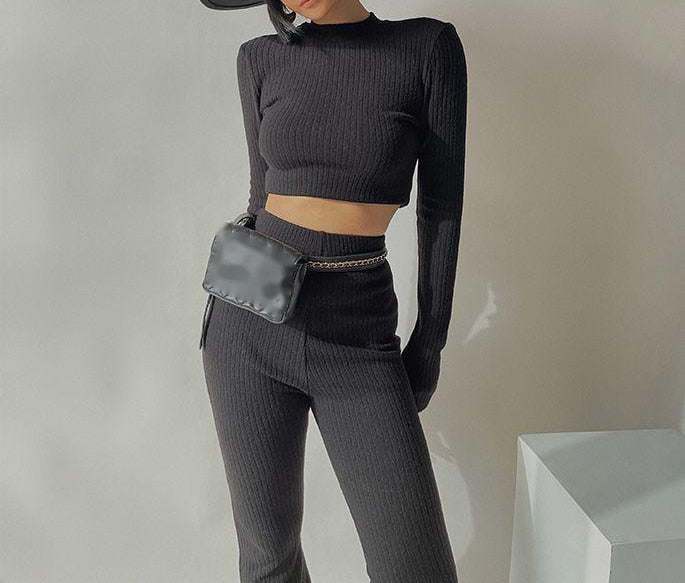 Stacy Rib Knit Flare Pant // Barricade Streetwear Boutique